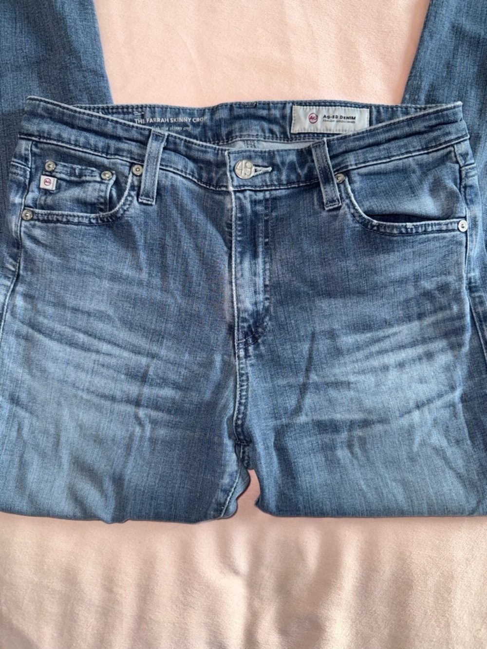 AG Adriano Goldschmeid The Farrah Skinny Crop High Rise Jean Women’s 28 R Ankle - Picture 9 of 15
